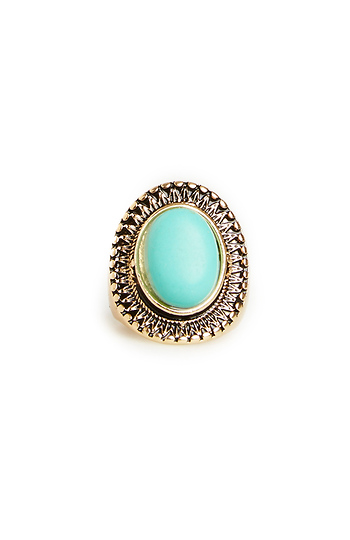 DAILYLOOK Turquoise Shield Ring Slide 1