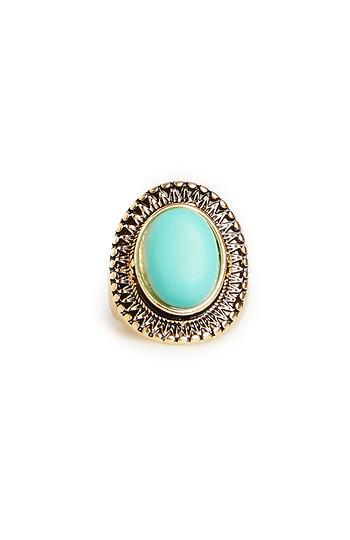 DAILYLOOK Turquoise Shield Ring Slide 1