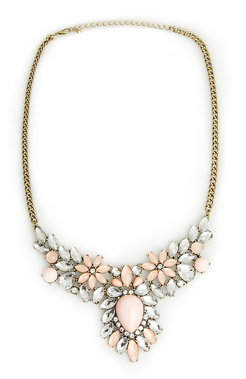 Antiqued Floral Gem Necklace Slide 1