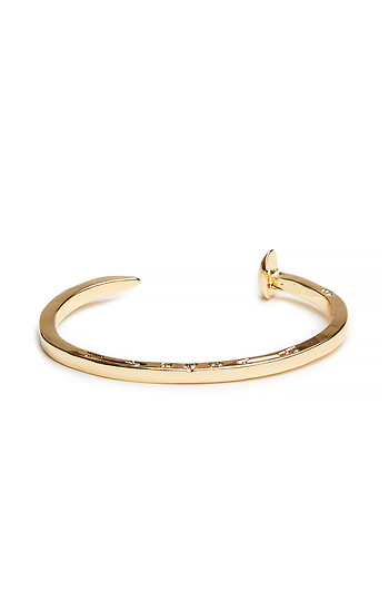 Giles & Brother Skinny Railroad Spike Cuff Bracelet in Gold | DAILYLOOK