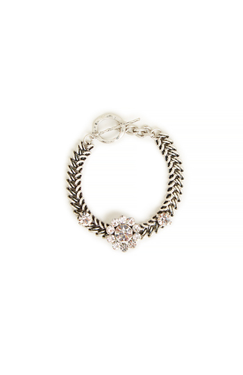 J.O.A. Flower Stone Chain Bracelet Slide 1