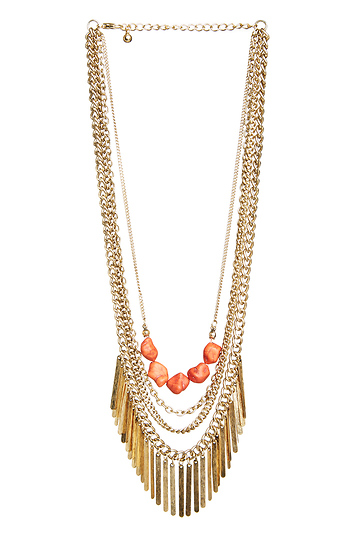 DAILYLOOK Stone and Fringe Necklace Slide 1