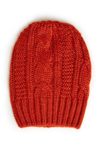 Oversized Cable Knit Beanie Slide 1