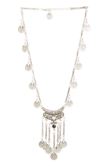 Chanour Coin Neck Fringe Necklace Slide 1