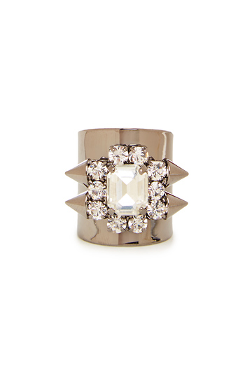 J.O.A. Spiked Crystal Jewel Ring Slide 1