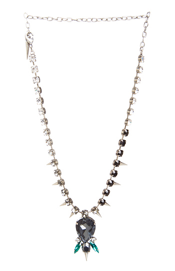 J.O.A. Tri-Stone Spike Necklace Slide 1