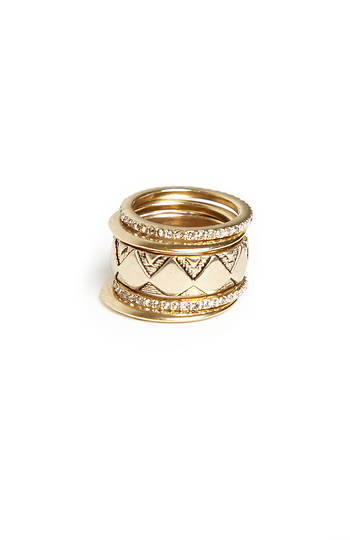 House of Harlow 1960  Shakti Stack Ring Slide 1