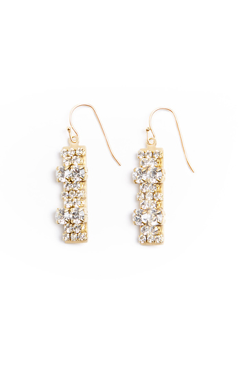 Sandy Hyun Crystal Bar Earrings Slide 1