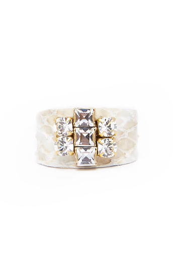 Sandy Hyun 22k Reptile Crystal Ring Slide 1