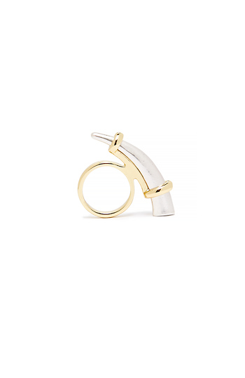 House Of Harlow 1960 Horn Ankole Ring Slide 1