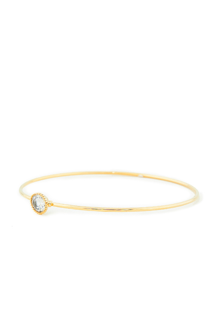 DAILYLOOK Solitaire Crystal Bangle Bracelet in Gold | DAILYLOOK