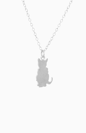 Sterling Silver Cat Necklace Slide 1