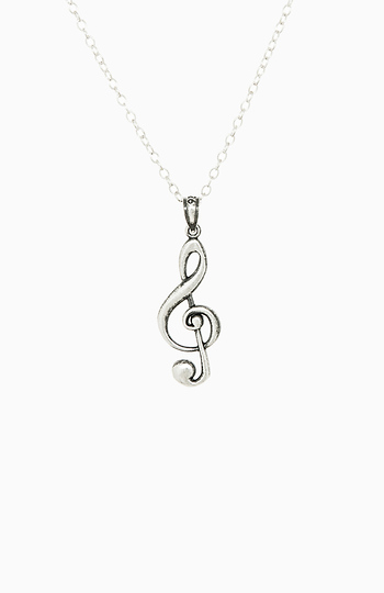Sterling Silver Music Note Necklace Slide 1