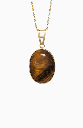 DAILYLOOK Tiger's Eye Pendant Necklace Slide 1