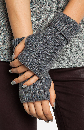 Cable Knit Fingerless Gloves Slide 1