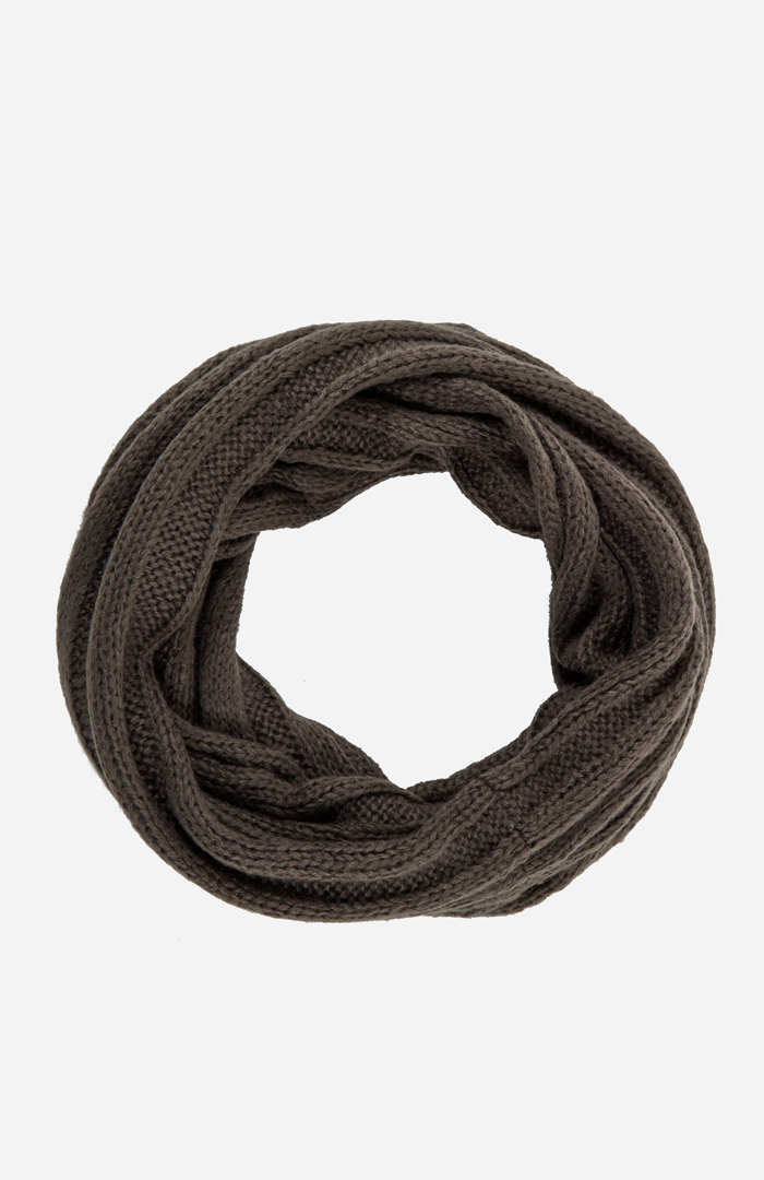 Knitted Rows Infinity Scarf in Charcoal | DAILYLOOK