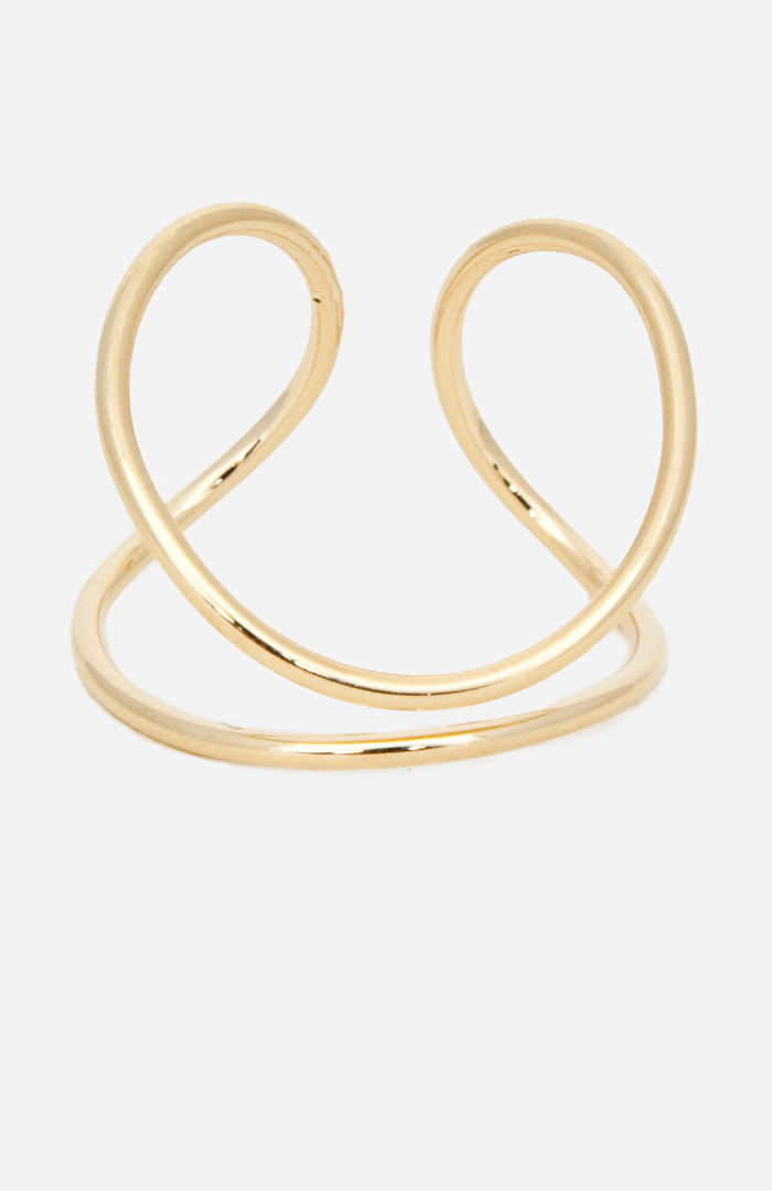 DAILYLOOK Curved Bar Ring Set in Gold | DAILYLOOK