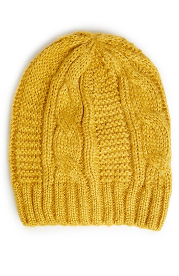 Oversized Cable Knit Beanie Slide 1