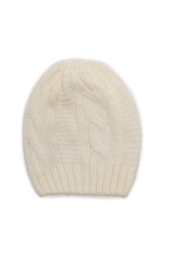 Oversized Cable Knit Beanie Slide 1