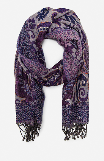 Vismaya Embroidered Filigree Scarf Slide 1