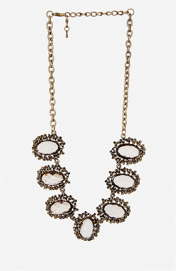 Antiqued Floral Gem Necklace Slide 1