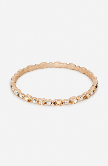 DAILYLOOK Alternating Rhinestones Bangle Bracelet Slide 1