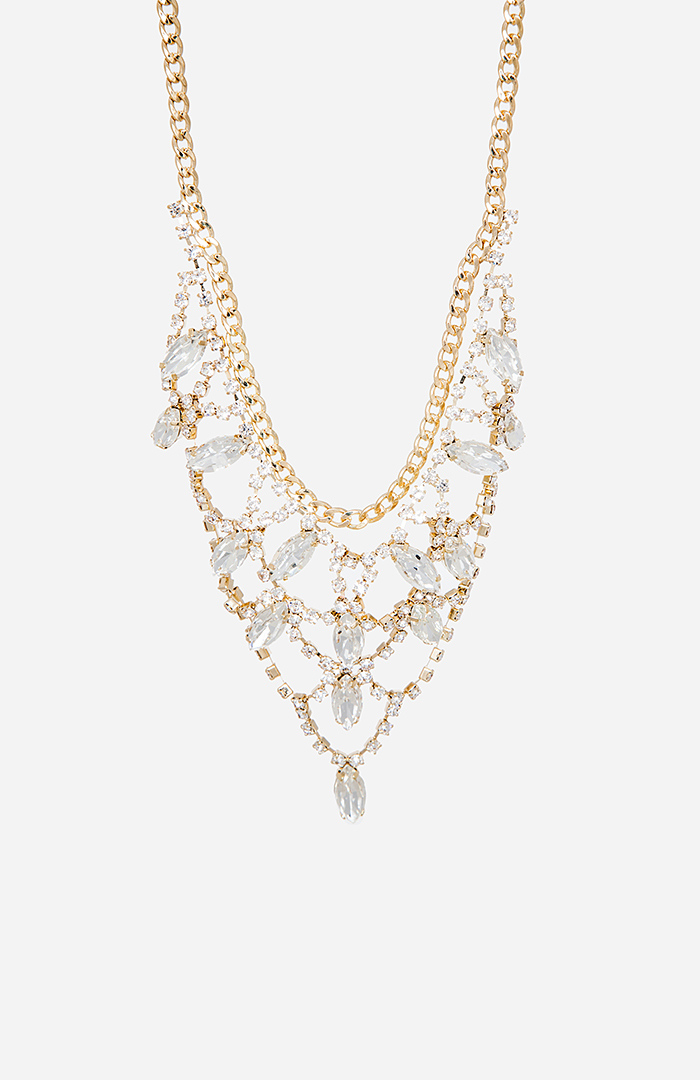 DAILYLOOK Crystal Chandelier Necklace in Gold DAILYLOOK
