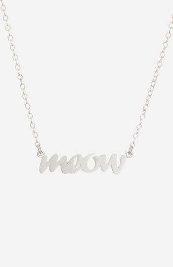Sterling Silver Meow Necklace Slide 1