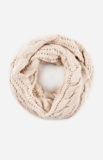Cable Knit Infinity Scarf Slide 1