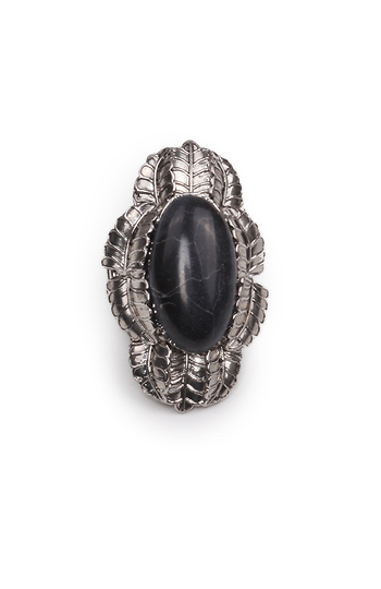 Superstud Muse Ring with Black Jade Slide 1
