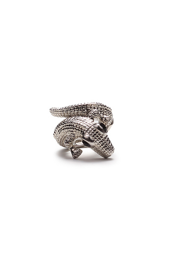 Silver Tone Alligator Stretch Ring Slide 1
