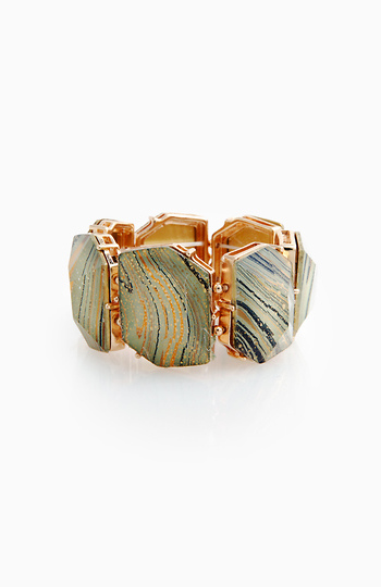 Marbled Stretch Stone Bracelet Slide 1