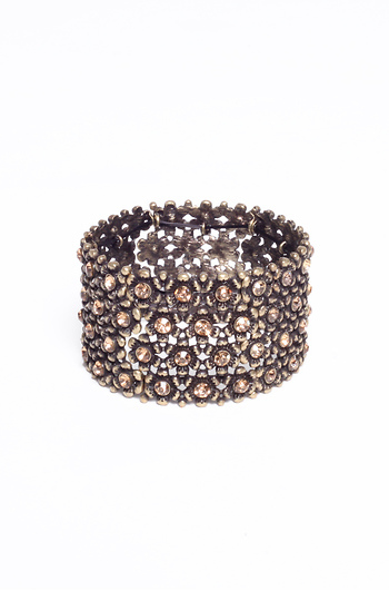 Ornate Vintage Rhinestone Stretch Bracelet Slide 1