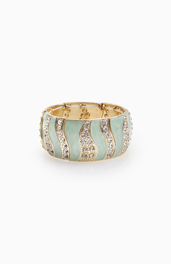 Swirl Stretch Rhinestone Bracelet Slide 1