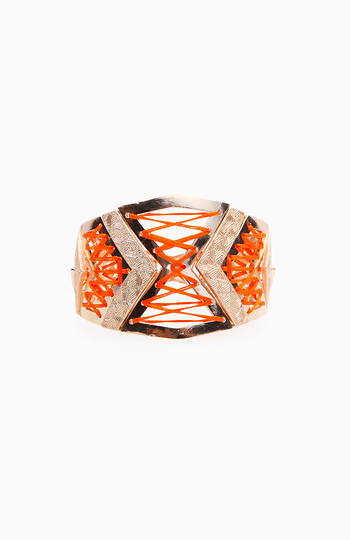 Orange Thread Tribal Bracelet Slide 1