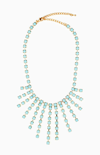 Square Stone Fringe Necklace Slide 1