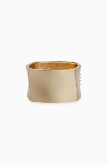 Angled Gold Cuff Bangle Slide 1