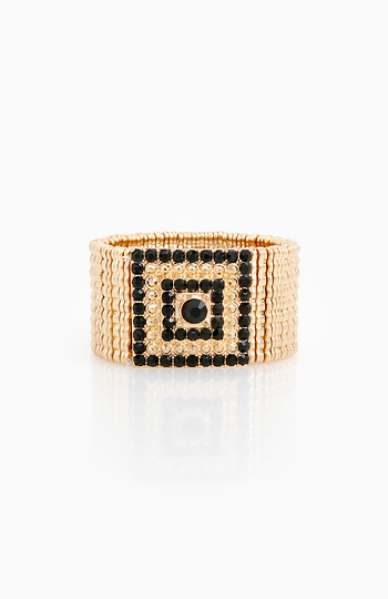 Elegant Stone Pyramid Stretch Bracelet Slide 1