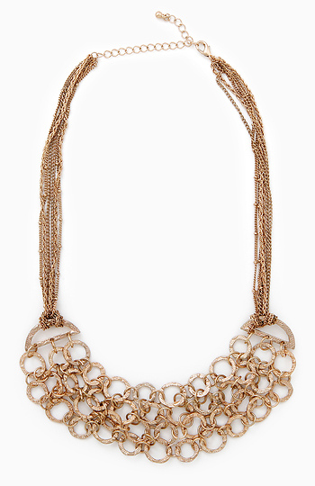 Aged Gold Circles Necklace Slide 1
