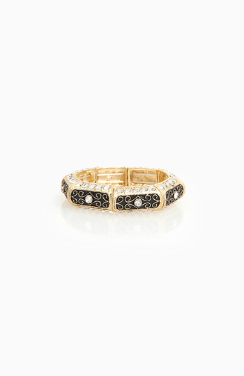 Rhinestone Ornate Stretch Bangle Slide 1