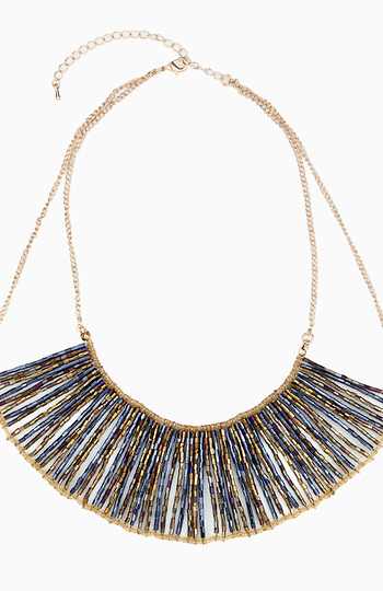 Beaded Tribal Collar Necklace Slide 1