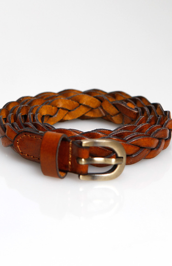 Faux Leather Braided Belt Slide 1