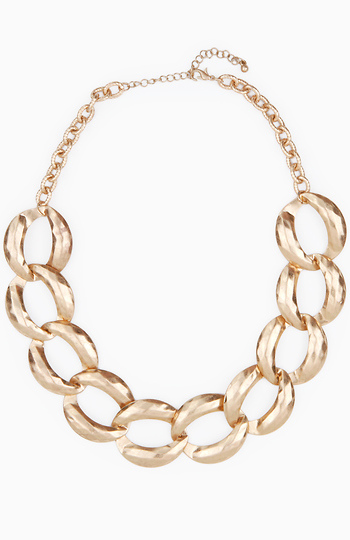 Hammered Mixed Chain Link Necklace Slide 1