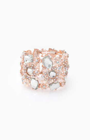 Rose Metal Stretch Bracelet Slide 1