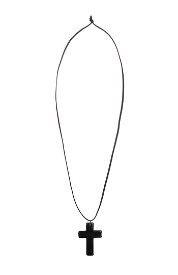 Black Cross Pendant Necklace Slide 1