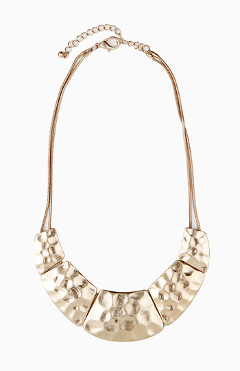 Hammered Tribal Cord Necklace Slide 1