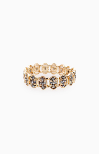 Embedded Cross Stretch Bracelet Slide 1