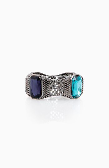 Two Color Stone Stretch Bracelet Slide 1