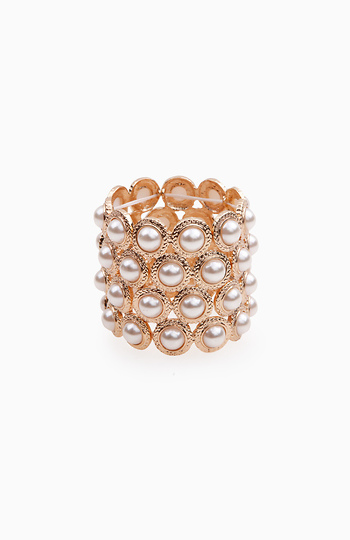 Pearl Cluster Cuff Bracelet Slide 1