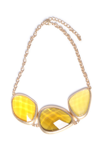 Faceted Yellow Stone Necklace Slide 1